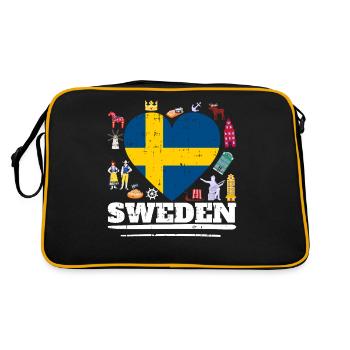 Suède - Sac Retro - noir/or - Dos