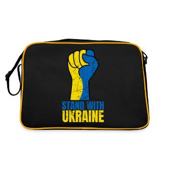Stand avec Ukraine Vintage Ukraine Flag - Sac Retro - noir/or - Dos