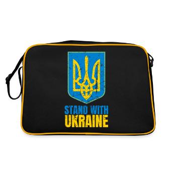 Stand avec Ukraine Vintage Ukraine Flag - Sac Retro - noir/or - Dos