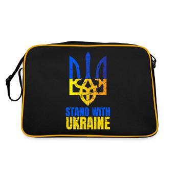 Stand avec Ukraine Vintage Ukraine Flag - Sac Retro - noir/or - Dos