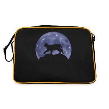 Lynx Moon Forest Animals Animal Lover Cadeau - Sac Retro - noir/or - Dos