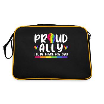 Fier allié, je serai là pour toi Mois de la fierté LGBT - Sac Retro - noir/or - Dos