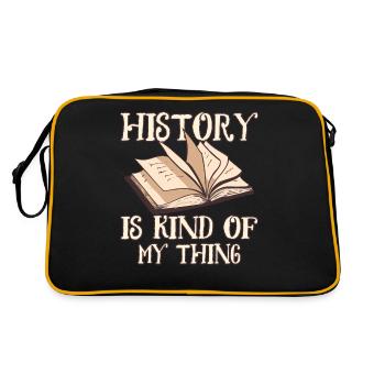 Geschichte Ist Mein Ding Beruf Historik Historiker - Retro Tasche - Schwarz/Gold - Hinten
