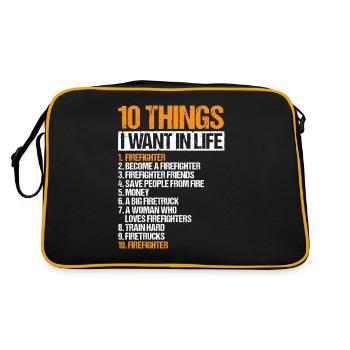 firefighter firefighter firefighter firefighter volunteer - Retro Bag - black/gold - Back