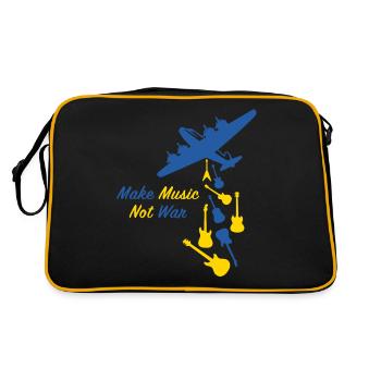 Faites de la musique pas la guerre, Ukraine Russie Bombe atomique - Sac Retro - noir/or - Dos