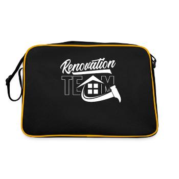 Team Renovierung Bauherr Restaurierung Renovieren - Retro Tasche - Schwarz/Gold - Hinten