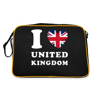 England I love United Kingdom - Retro Tasche - Schwarz/Gold - Hinten