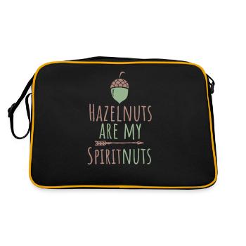 Haselnuss - Retro Tasche - Schwarz/Gold - Hinten