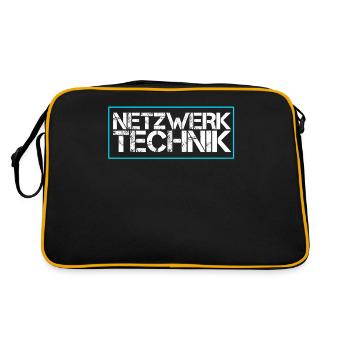 Netzwerk Technik - Retro Tasche - Schwarz/Gold - Hinten