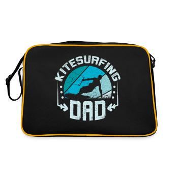 Kitesurfing papa - Retro Tasche - Schwarz/Gold - Hinten