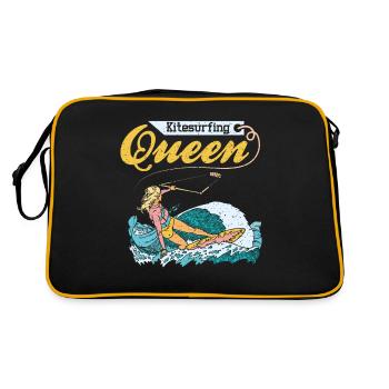 Kitesurfing Queen - Retro Tasche - Schwarz/Gold - Hinten