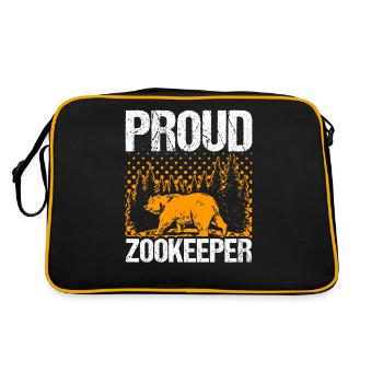 Stolzer Zoowärter Beruf Zoopfleger Zoo - Retro Tasche - Schwarz/Gold - Hinten