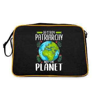 Détruisez le patriarcat, pas le jour de la planète Terre - Sac Retro - noir/or - Dos