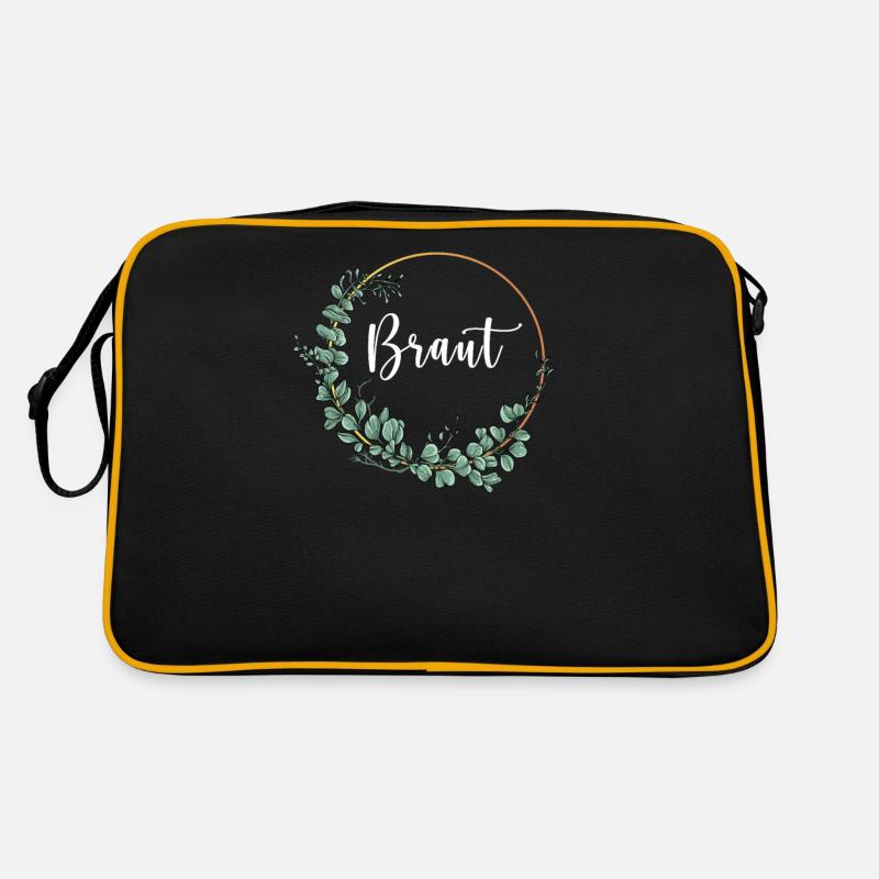 Braut I Blumenkranz Hochzeit Boho Stil Eukalyptus Retro Tasche