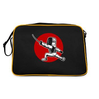 Figure d’escrime kawaii attaquant l’escrime - Sac Retro - noir/or - Dos