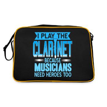 I play the clarinet - Retro Bag - black/gold - Back