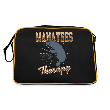 Manatees are my therapy - Retro Bag - black/gold - Back