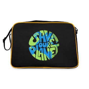 Anniversaire de la conservation du Jour de la Terre Save Our Planet - Sac Retro - noir/or - Dos