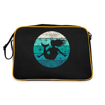 Mermaid Cadeau Dames Filles Rétro Vintage - Sac Retro - noir/or - Dos