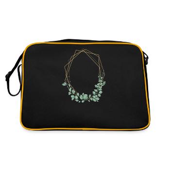 Hochzeit Blumenkranz I Braut Strauß Boho Stil - Retro Tasche - Schwarz/Gold - Hinten