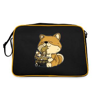 Ramen Dog Asian Japan Dog Shiba inu - Retro Bag - black/gold - Back