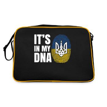 Ukraine its My DNA for Ukraine Helpers with heart - Retro Bag - black/gold - Back