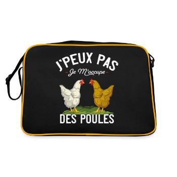 Poule Jardin J'Peux Pas Je M'occupe Des Poules - Sac Retro - noir/or - Dos