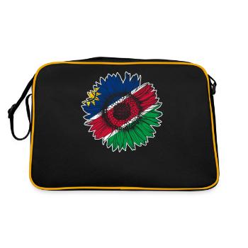 Namibia Flag Sunflower - Retro Bag - black/gold - Back