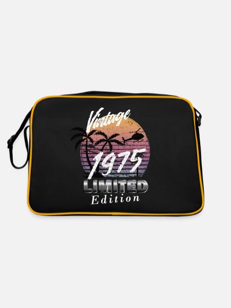 Vintage 1975 Limited Edition - Retro Tasche - Schwarz/Gold - Hinten