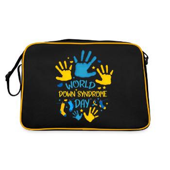 World Down Syndrome Day Hand Print Women - Retro Bag - black/gold - Back