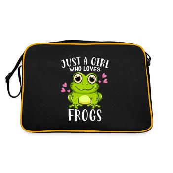 Funny Cute Frog Lover Just A Girl Who Loves Frogs - Retro Bag - black/gold - Back