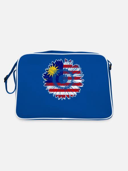 Drapeau de la Malaisie Tournesol - Sac Retro - bleu/blanc - Dos