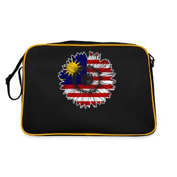 Drapeau de la Malaisie Tournesol - Sac Retro - noir/or - Dos