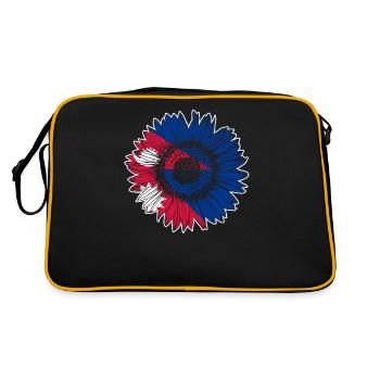 Nepal Flag Sunflower - Retro Bag - black/gold - Back