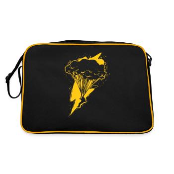 Parachute Skydiver Thunderstorm Skydive Skydiving - Retro Bag - black/gold - Back