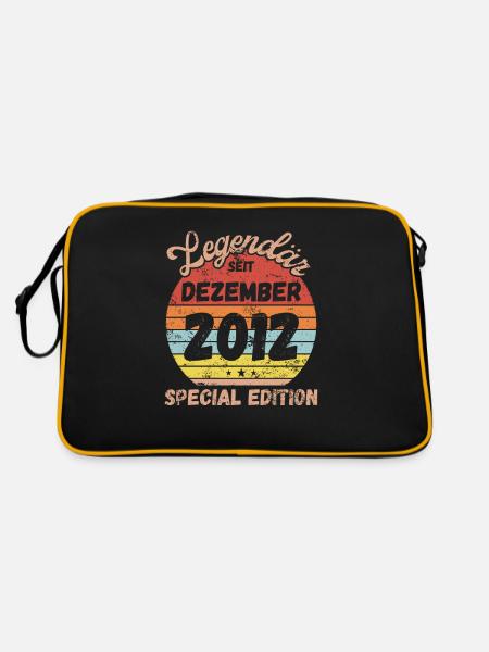 Dezember 2012 - Geburtstag im Dezember - Retro Tasche - Schwarz/Gold - Hinten