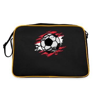 Autriche Football et drapeau autrichien - Sac Retro - noir/or - Dos