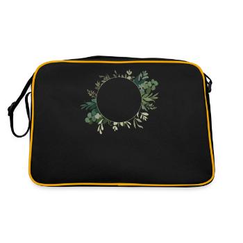 Hochzeit Blumenkranz I Braut Strauß Boho Stil - Retro Tasche - Schwarz/Gold - Hinten