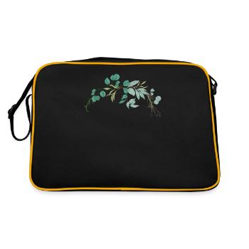 Hochzeit Blumenkranz I Braut Strauß Boho Stil - Retro Tasche - Schwarz/Gold - Hinten