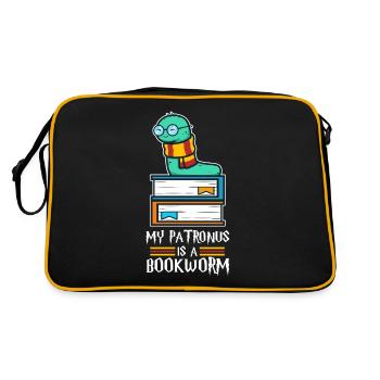 My Patronus is a Bookworm - Retro Tasche - Schwarz/Gold - Hinten