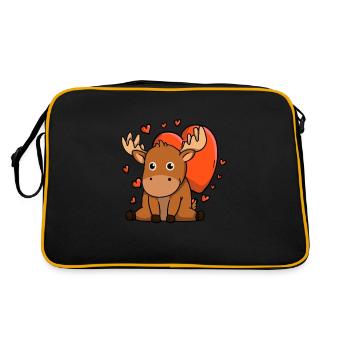 Sweet Moose Hearts Deer Lovers Saint-Valentin - Sac Retro - noir/or - Dos