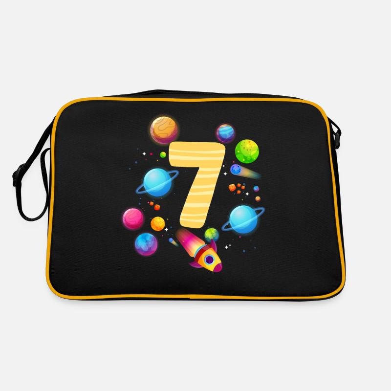 7. Geburtstag Jungen 7 Jahre Planeten Geburtstag Retro Tasche