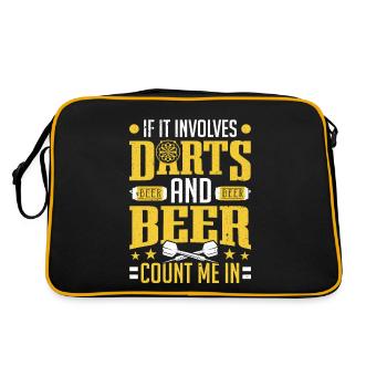 Joueur de fléchettes Fléchettes et fléchettes à bière - Sac Retro - noir/or - Dos