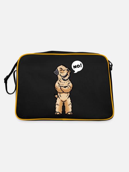 Sturer Irish Soft Coated Wheaten Terrier - Sac Retro - noir/or - Dos