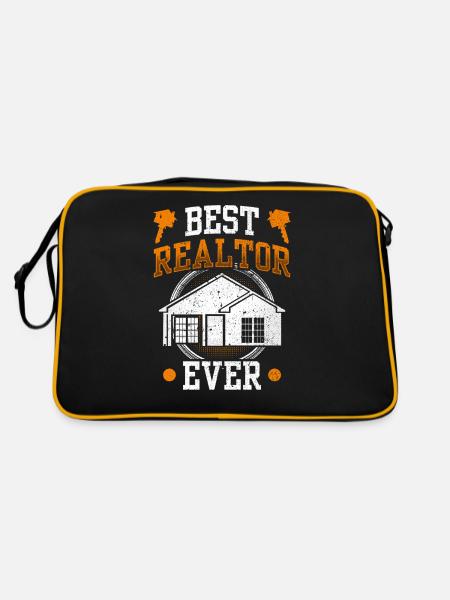 Best Real Estate Agent Of All Time Real Estate - Retro Bag - black/gold - Back