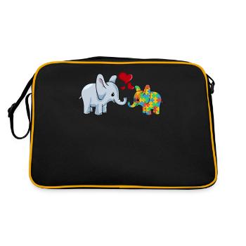 Autisme Éléphant Maman - Sac Retro - noir/or - Dos