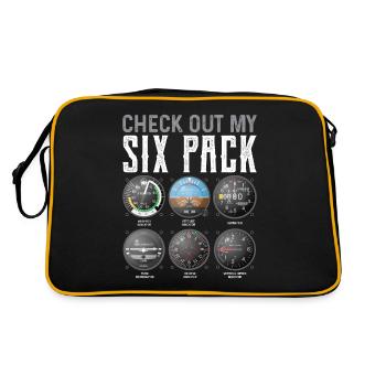 Pilot Airplane Flying Airport Gift - Retro Bag - black/gold - Back