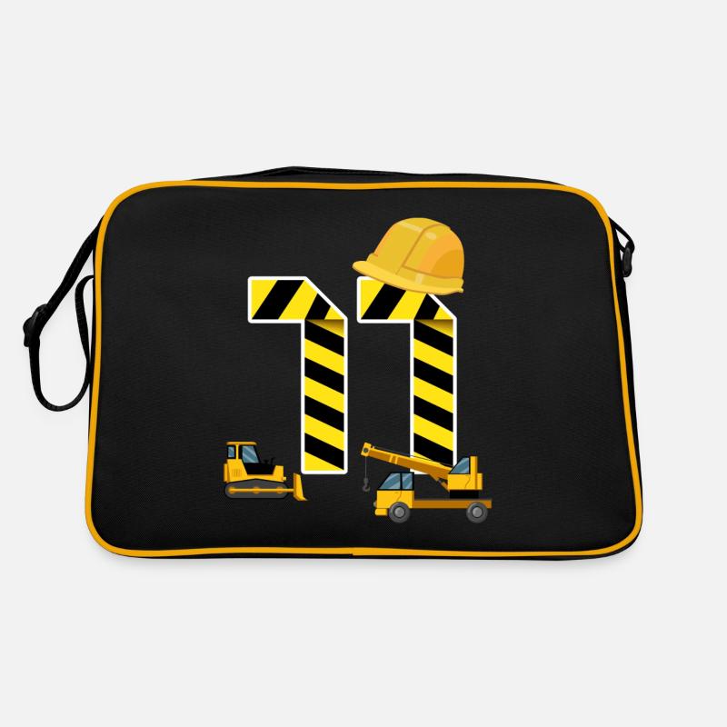 11th Birthday Excavator Construction Site Construction Worker Retro Bag