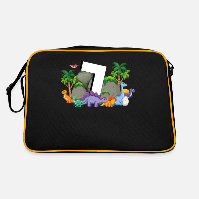 7. Geburtstag 7 Jahre Dino Dinosaurier Fan Retro Tasche