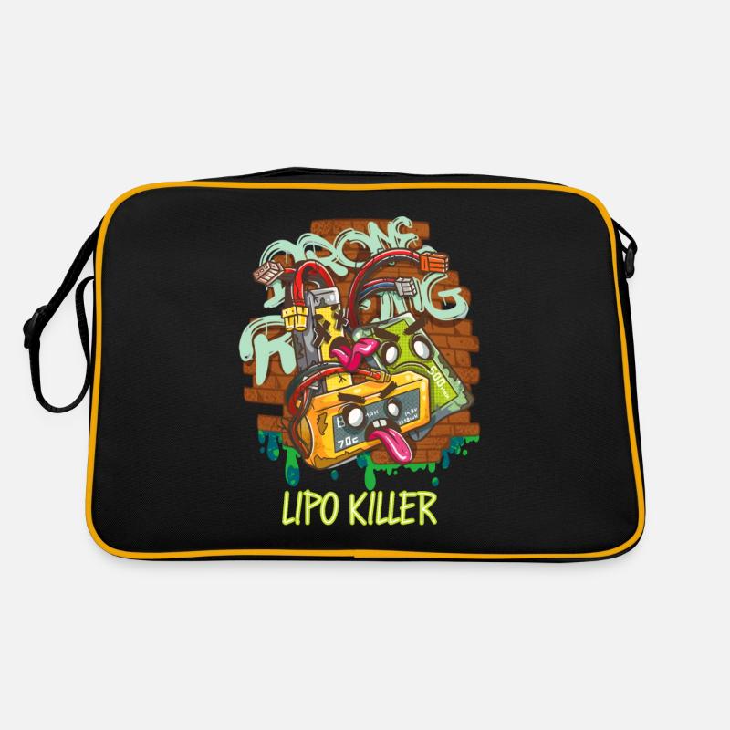 FPV Drone Pilot Freestyle RC Racing Lipokiller - Retro Bag - black/gold